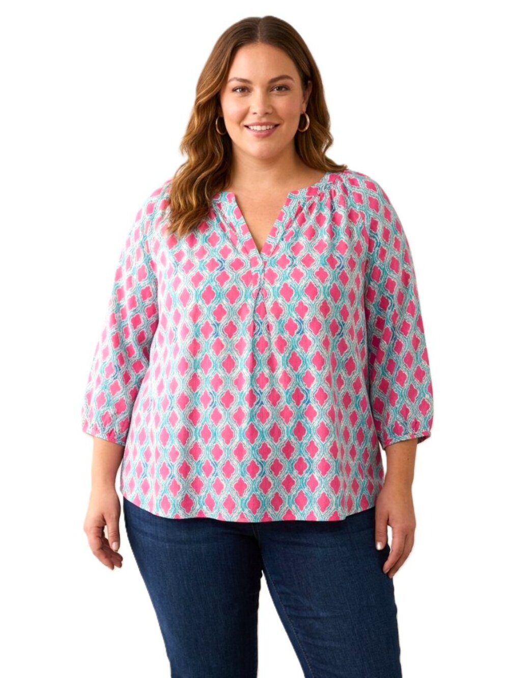 CROWN & IVY 3/4 Sleeve Top. Plus Size 3X